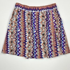 Forever 21 Tribal Boho Flowy Skater Skirt  Size M